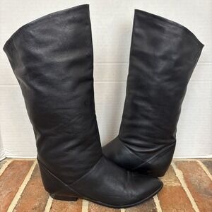 Mister Shoes Shara Knee High Boots Womens US 8.5 M  Leather  Point Toe Pull On